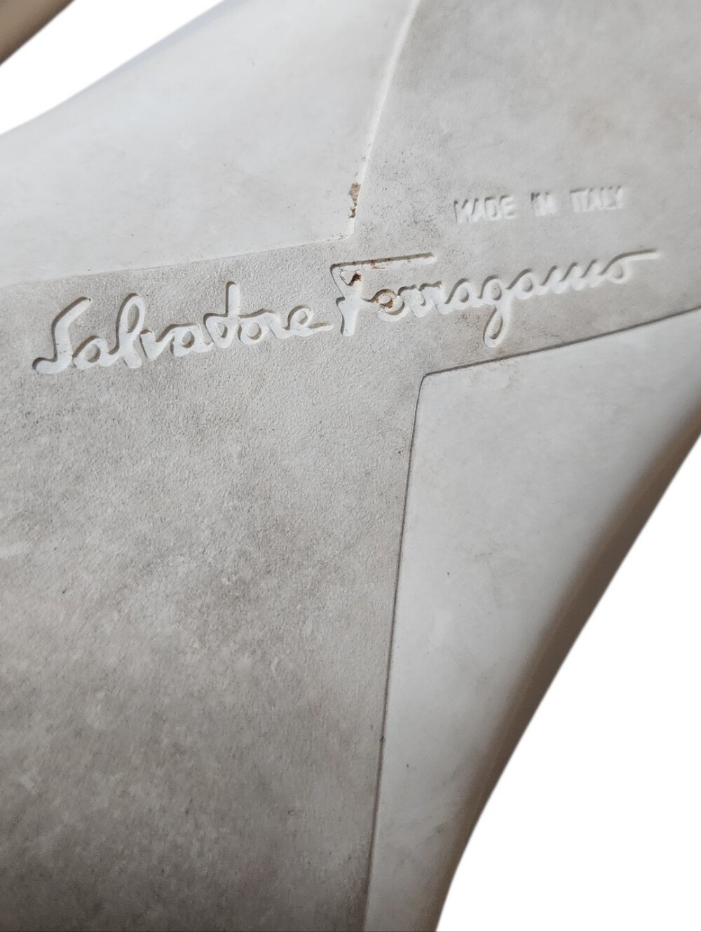 Salvatore Ferragamo Boutique White Leather Loafers Flats 8.5B Italy - Picture 11 of 14